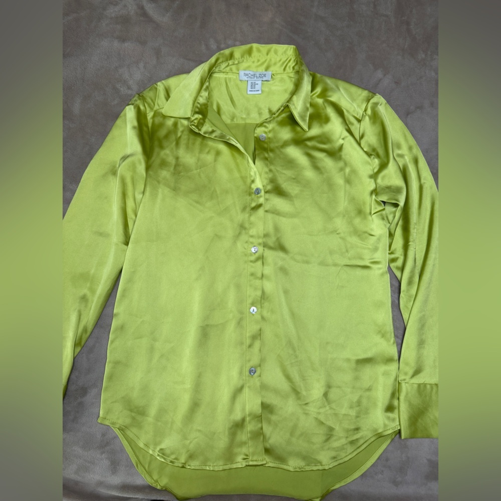 Rachel Zoe Green Casual Button Down Shirt - Picture 4 of 11
